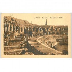 carte postale ancienne 30 NIMES. Les Arènes vue intérieure. Bédouin