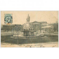 carte postale ancienne 30 NIMES. L'Esplanade avec Fontaines 1904