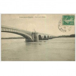carte postale ancienne 30 PONT-SAINT-ESPRIT. Pont sur le Rhône 1913