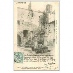 carte postale ancienne 30 VILLENEUVE-LES-AVIGNON. Maison Cardinal Turin. Enfants au Puits 1904