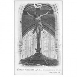 carte postale ancienne 80 ABBEVILLE. Carte pionnière vers 1900 Eglise Saint Ricquier le Christ par Girardon