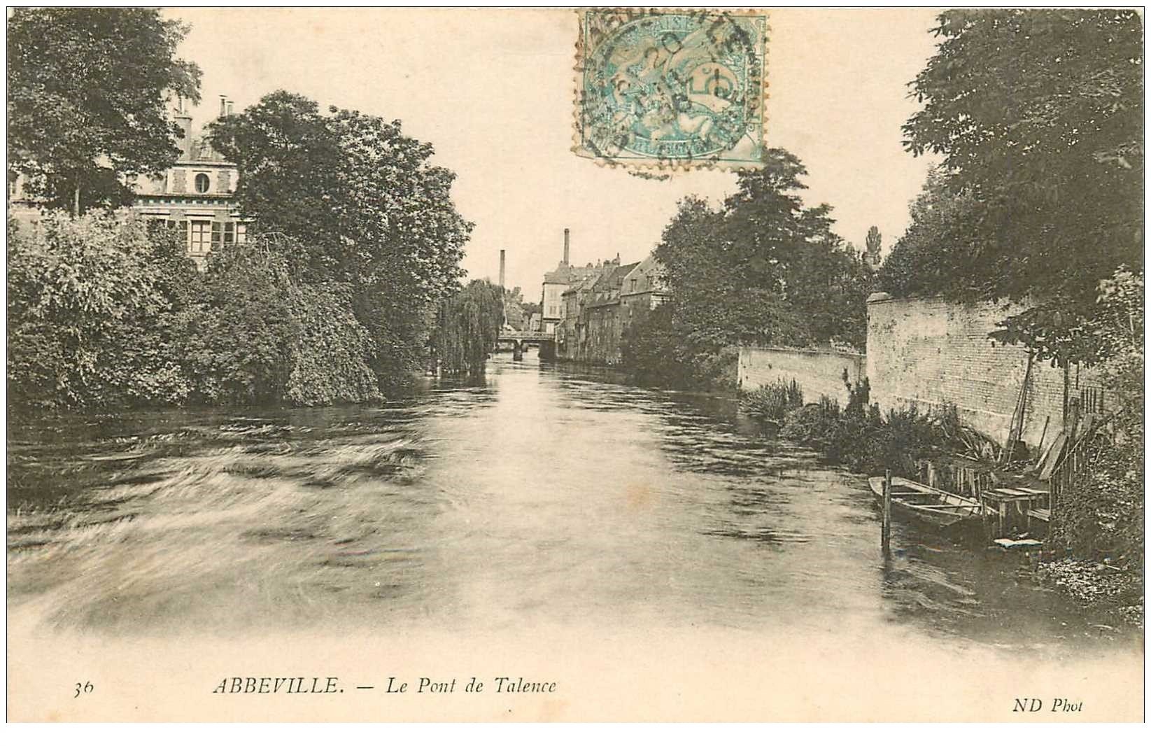 carte postale ancienne 80 ABBEVILLE. Le Pont de Talence 1906