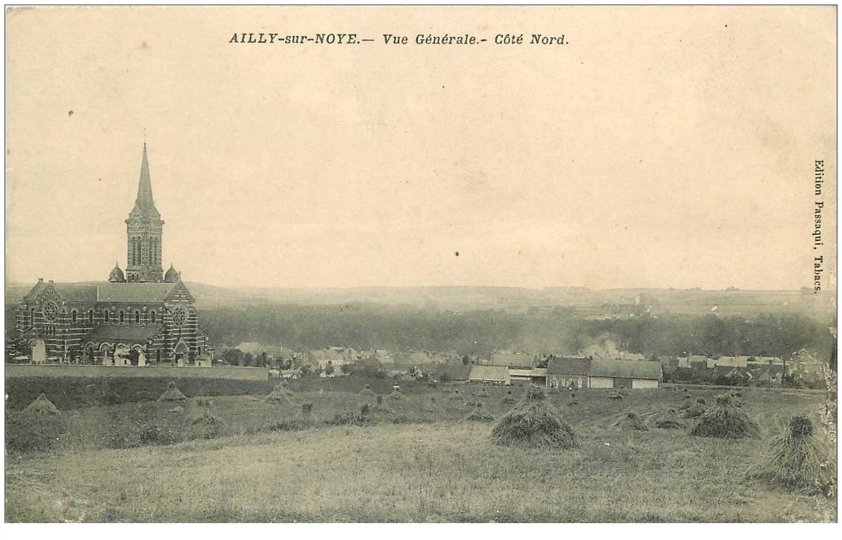 carte postale ancienne 80 AILLY-SUR-NOYE. Vue générale