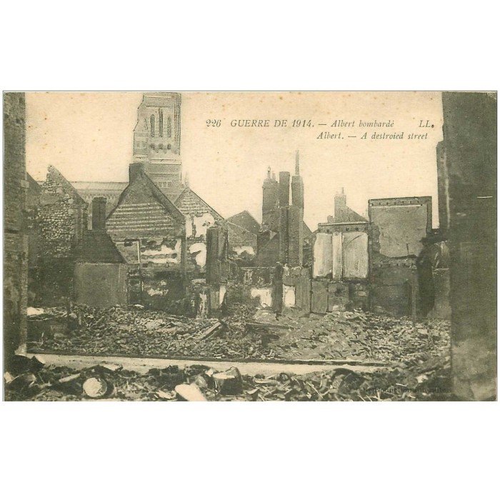 Photo Stéréoscopique Arras Bombardement WW1 - Tirage Original 1914-1918 - Ruines De Guerre
