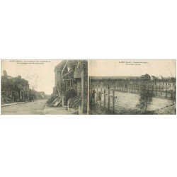 carte postale ancienne 80 ALBERT. Rue de Bapaume et Cimetière des Anglais 1922. Bombardement Guerre 1914-1918