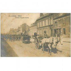 80 AMIENS. Arrivée des Troupes Noires 1914 carte photo