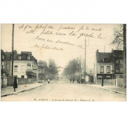 carte postale ancienne 80 AMIENS. Avenue du Général Foy Café Restaurant