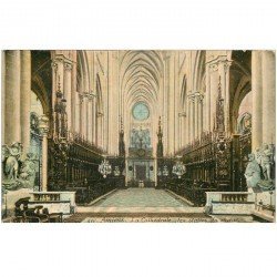 carte postale ancienne 80 AMIENS. Cathédrale Stalles du Choeur