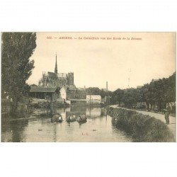 carte postale ancienne 80 AMIENS. Cathédrale vue des bords de la Somme