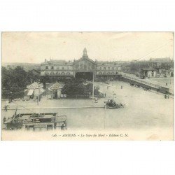 carte postale ancienne 80 AMIENS. La Gare du Nord. Rainure