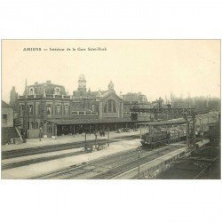 carte postale ancienne 80 AMIENS. La Gare Saint-Roch avec Train