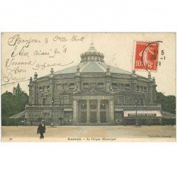 carte postale ancienne 80 AMIENS. Le Cirque Municipal 1908 Buvette Bière Muller Munich