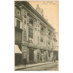 carte postale ancienne 80 AMIENS. Le Théâtre avec la tournée de Brasseur