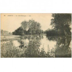 carte postale ancienne 80 AMIENS. Les Hortillonnages avec embarcation