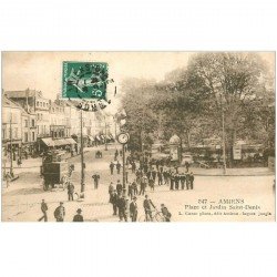 carte postale ancienne 80 AMIENS. Place et Jardin Saint Denis