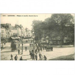 carte postale ancienne 80 AMIENS. Place et Jardin Saint-denis