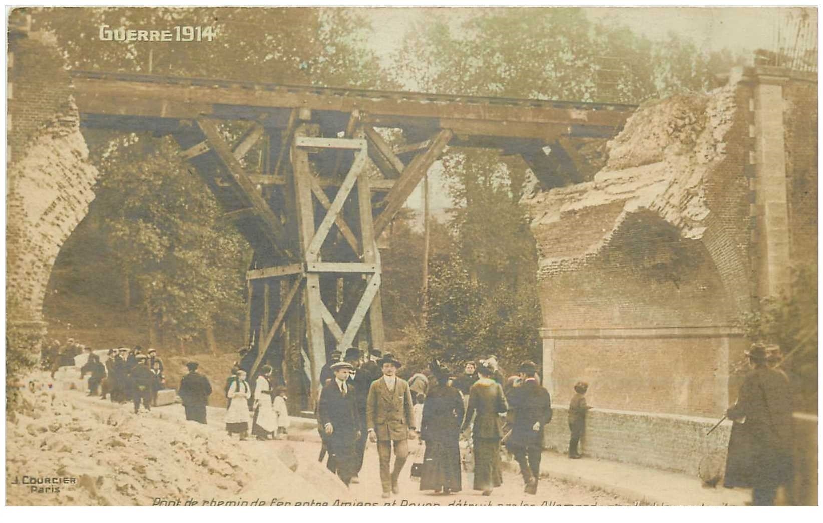 80 AMIENS. Pont de Chemin de Fer entre Amiens et Rouen 1915