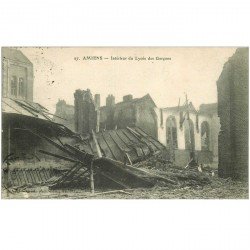 carte postale ancienne 80 AMIENS. Ruines Guerre 1914. Lycée des Garçons 1919