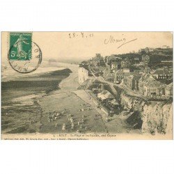 carte postale ancienne 80 AULT. La Plage et Falaises 1911