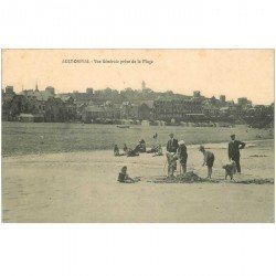 carte postale ancienne 80 AULT. La Plage jeux de sable