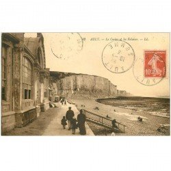 carte postale ancienne 80 AULT. Les Falaises et Casino 1913