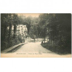 carte postale ancienne 80 BOIS-DE-CISE. Route du Vieux-Chêne 1929 animation