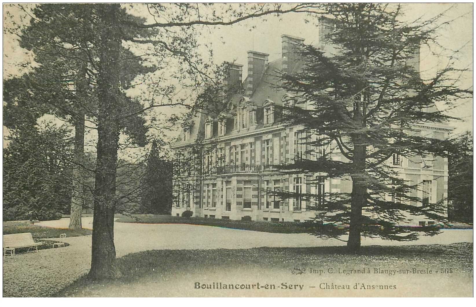 carte postale ancienne 80 BOUILLANCOURT-EN-SERY. Château d'Ansennes