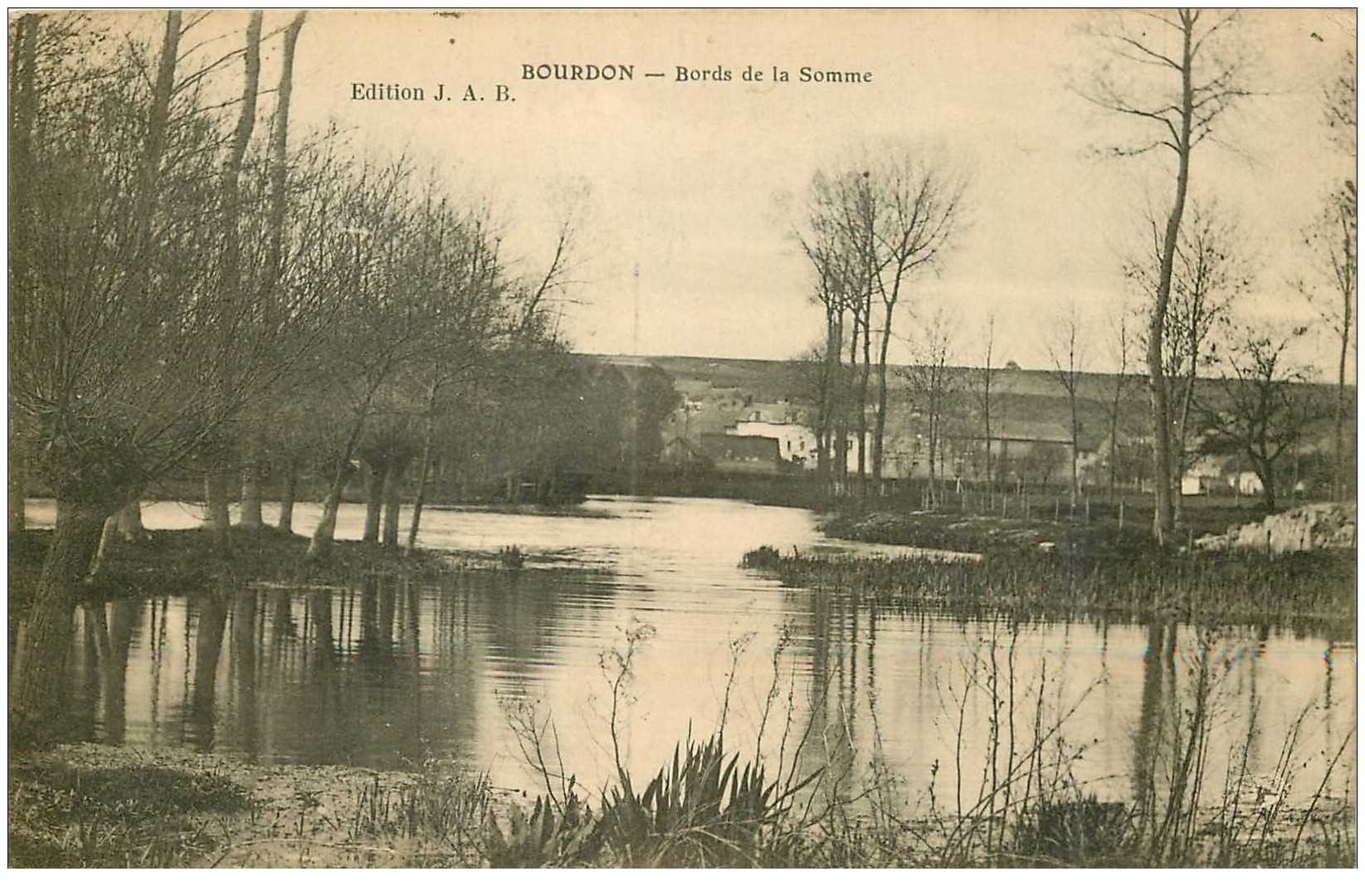 carte postale ancienne 80 BOURDON. Bords de la Somme 1915
