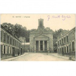 carte postale ancienne 80 BOVES. L'Eglise 1914 Restaurant