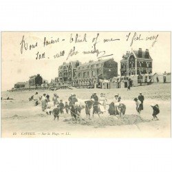 carte postale ancienne 80 CAYEUX-SUR-MER. La Plage 1908 jeux de sable
