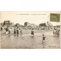 carte postale ancienne 80 CAYEUX-SUR-MER. La Plage à Marée montante 1917