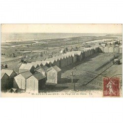 carte postale ancienne 80 CAYEUX-SUR-MER. La Plage vue du Casino 1927