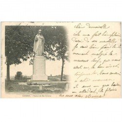 carte postale ancienne 80 CORBIE. Statue de Sainte-Colette 1903