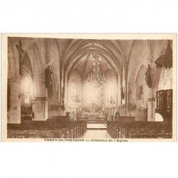 carte postale ancienne 80 CRECY-EN-PONTHIEU. L'Eglise intérieur