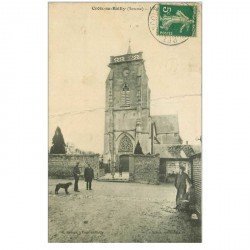 carte postale ancienne 80 CROIX-AU-BAILLY. L'Eglise . Pli transversal