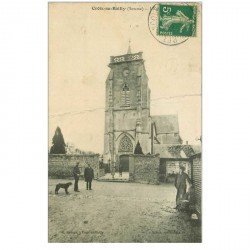 carte postale ancienne 80 CROIX-AU-BAILLY. L'Eglise . Pli transversal