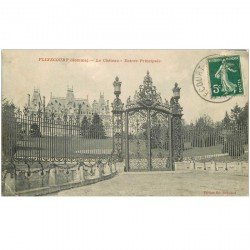carte postale ancienne 80 FLIXECOURT. Château Entrée principale 1912