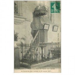 carte postale ancienne 80 FOLLEVILLE. Chaire de l'Eglise où prêcha Saint-Vincent-de-Paul en 1917