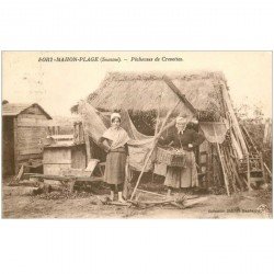 80 FORT-MAHON. Pêcheuses de Crevettes 1928. Cabane de Pêcheurs. Poissons et Crustacés