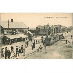 carte postale ancienne 80 FORT-MAHON. Petit Train Avenue de la Plage