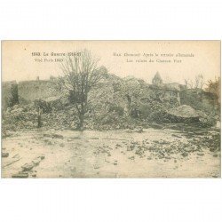 carte postale ancienne 80 HAM. Ruines du Château Fort. Guerre 1914