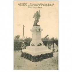 carte postale ancienne 80 LE CROTOY. Monument du Cimetière Soldats. Timbre absent