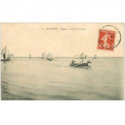 carte postale ancienne 80 LE CROTOY. Régates à voile et aviron 1914