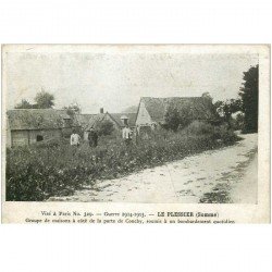 carte postale ancienne 80 LE PLESSIER. Maisons bombardées Porte de Conchy 1915
