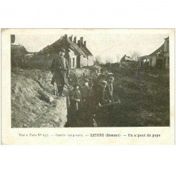 carte postale ancienne 80 LIHONS. Les Poilus dans les Tranchées 1917. Guerre 1914
