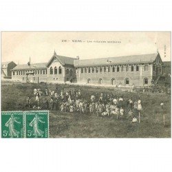 carte postale ancienne 80 MERS LES BAINS. Les Colonies Scolaires 1908 Enfants, Monitrices et Moniteurs