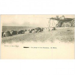 carte postale ancienne 80 MERS LES BAINS. Plage et Falaises