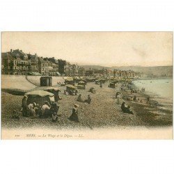 carte postale ancienne 80 MERS-LES-BAINS. La Plage et la Digue 1904