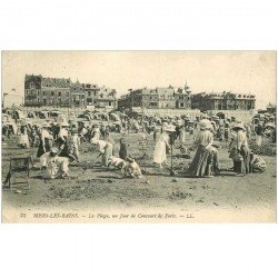 carte postale ancienne 80 MERS-LES-BAINS. La Plage Jour de Concours de Forts 1915