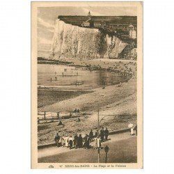 carte postale ancienne 80 MERS-LES-BAINS. Plage et Falaise